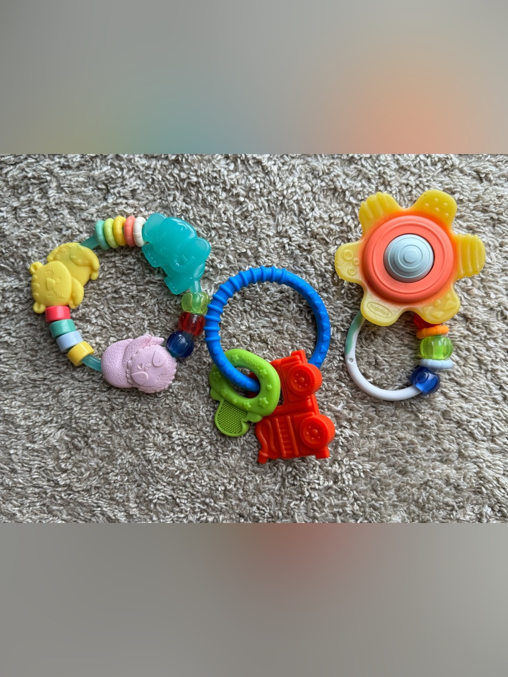 Baby Rattle Teether Toy Lot of 3 Infantino Nuby Colorful Sensory Toys